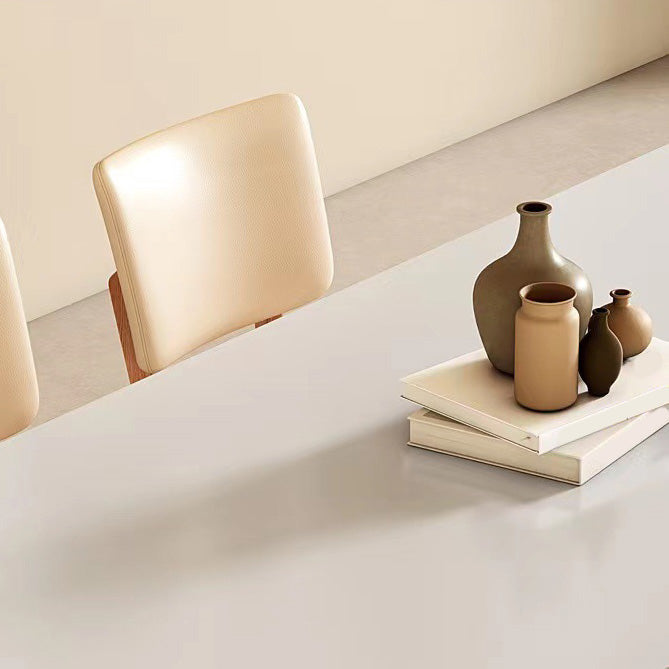 Simplicity Dinette Table Rectangle Stone Dining Room Table in White