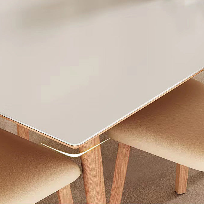 Simplicity Dinette Table Rectangle Stone Dining Room Table in White