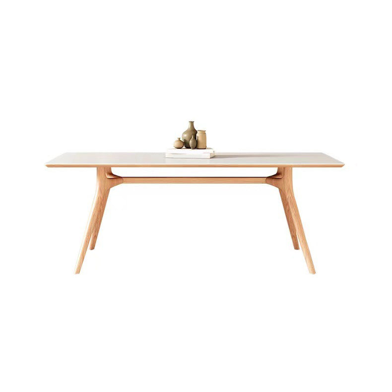 Simplicity Dinette Table Rectangle Stone Dining Room Table in White