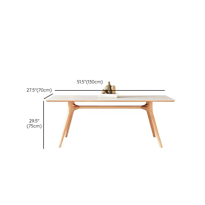 Simplicity Dinette Table Rectangle Stone Dining Room Table in White