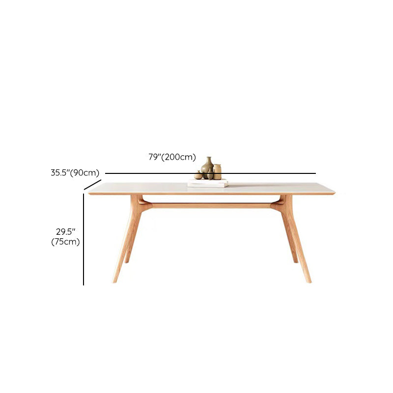 Simplicity Dinette Table Rectangle Stone Dining Room Table in White