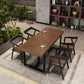 Industrial Dining Room Table Rectangle Solid Wood Dinette Table in Brown