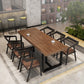 Industrial Dining Room Table Rectangle Solid Wood Dinette Table in Brown