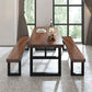 Industrial Dining Room Table Solid Wood Rectangle Dinette Table in Brown 78.7"L x 31.5"W x 29.5"H Without Chairs Clearhalo 'Dining Tables & Seating' 'Dining Tables' 'dining_table' 'furn' 'furn_dining_table' 'Furniture' 'Kitchen & Dining Furniture' 6796811