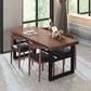 Industrial Dining Room Table Solid Wood Rectangle Dinette Table in Brown 86.6"L x 35.4"W x 29.5"H Without Chairs Clearhalo 'Dining Tables & Seating' 'Dining Tables' 'dining_table' 'furn' 'furn_dining_table' 'Furniture' 'Kitchen & Dining Furniture' 6796812
