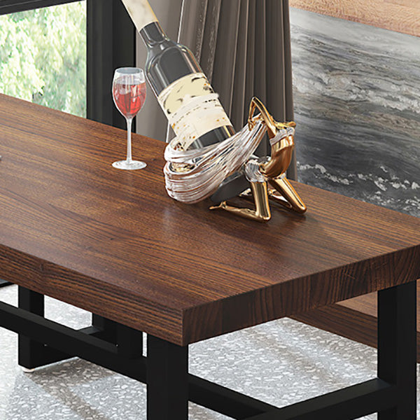 Industrial Dining Room Table Solid Wood Rectangle Dinette Table in Brown Clearhalo 'Dining Tables & Seating' 'Dining Tables' 'dining_table' 'furn' 'furn_dining_table' 'Furniture' 'Kitchen & Dining Furniture' 6796816