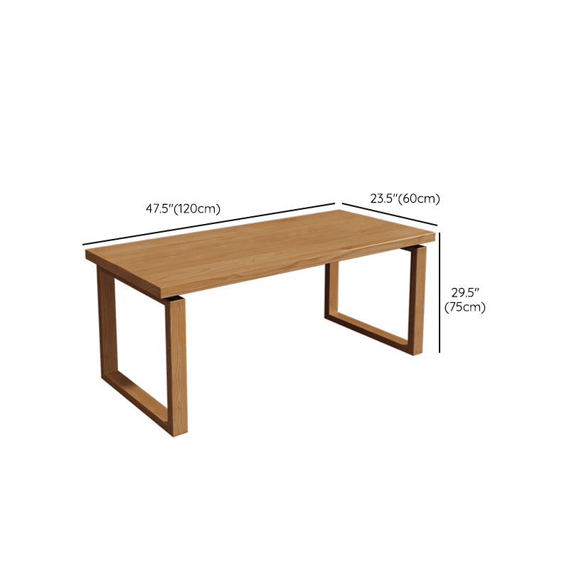 Table de salle à manger industrielle Table de dinette rectangulaire en bois massif en naturel
