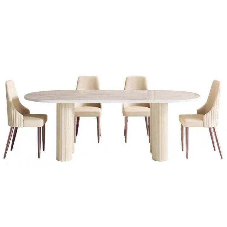 Simplicity Dinette Table Oval Stone Dining Room Table for Dining Room Clearhalo 'Dining Tables & Seating' 'Dining Tables' 'dining_table' 'furn' 'furn_dining_table' 'Furniture' 'Kitchen & Dining Furniture' 6796847