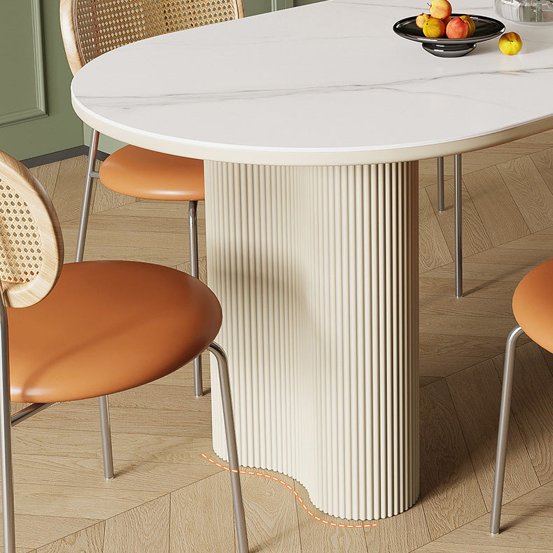 Simplicity Dinette Table Oval Stone Dining Room Table for Dining Room Clearhalo 'Dining Tables & Seating' 'Dining Tables' 'dining_table' 'furn' 'furn_dining_table' 'Furniture' 'Kitchen & Dining Furniture' 6796848