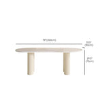 Simplicity Dinette Table Oval Stone Dining Room Table for Dining Room Clearhalo 'Dining Tables & Seating' 'Dining Tables' 'dining_table' 'furn' 'furn_dining_table' 'Furniture' 'Kitchen & Dining Furniture' 6796856