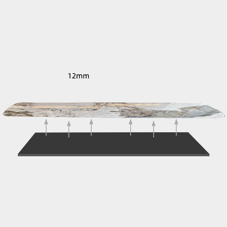 Glam Dinette Table Stone Rectangle Dining Room Table in White Clearhalo 'Dining Tables & Seating' 'Dining Tables' 'dining_table' 'furn' 'furn_dining_table' 'Furniture' 'Kitchen & Dining Furniture' 6796864