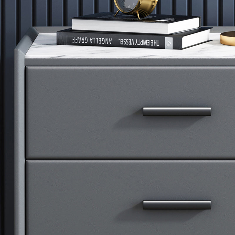 Mesa nocturna contemporánea de acabado antiguo con cajones