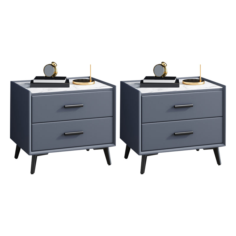 Mesa nocturna contemporánea de acabado antiguo con cajones