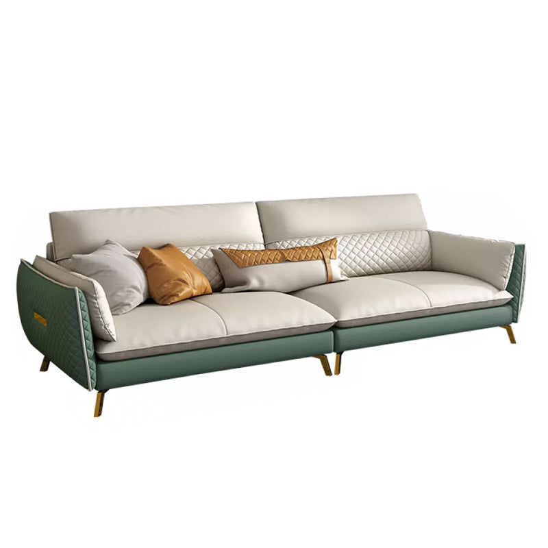 Divano sezionale in pelle autentica 35.43 "divano alto con cuscino