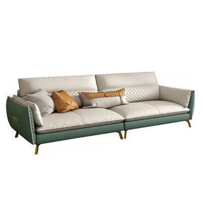 Divano sezionale in pelle autentica 35.43 "divano alto con cuscino