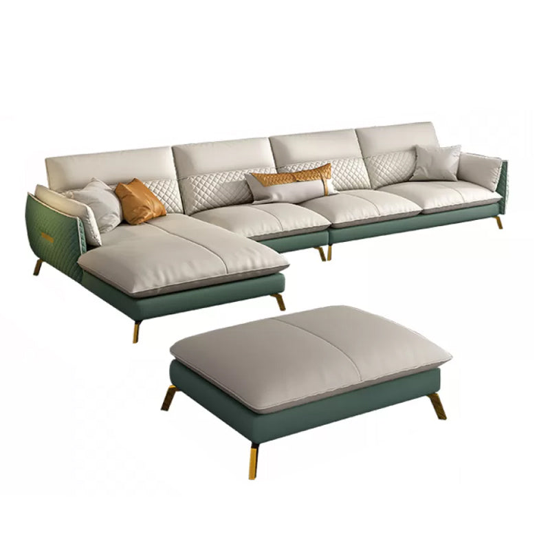 Divano sezionale in pelle autentica 35.43 "divano alto con cuscino