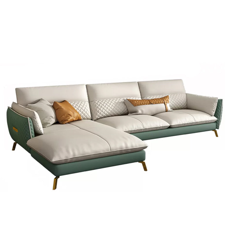 Divano sezionale in pelle autentica 35.43 "divano alto con cuscino