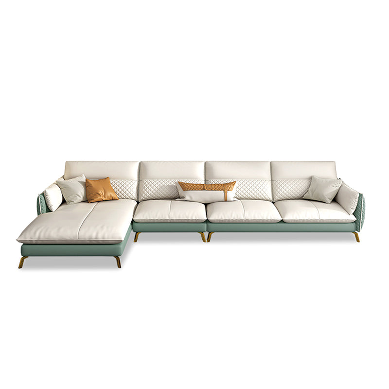 Divano sezionale in pelle autentica 35.43 "divano alto con cuscino