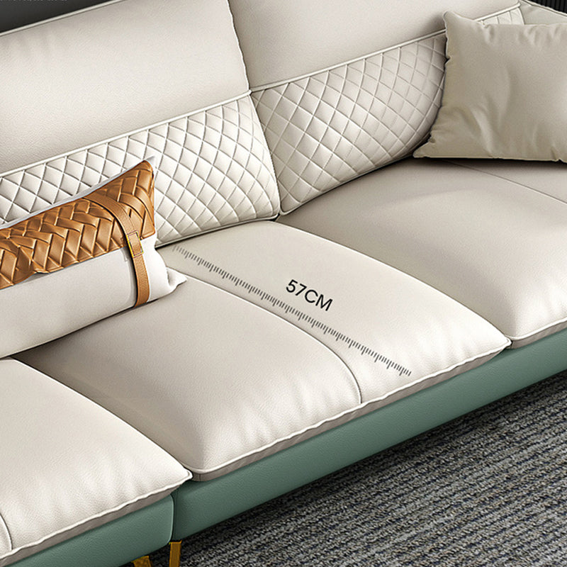 Divano sezionale in pelle autentica 35.43 "divano alto con cuscino