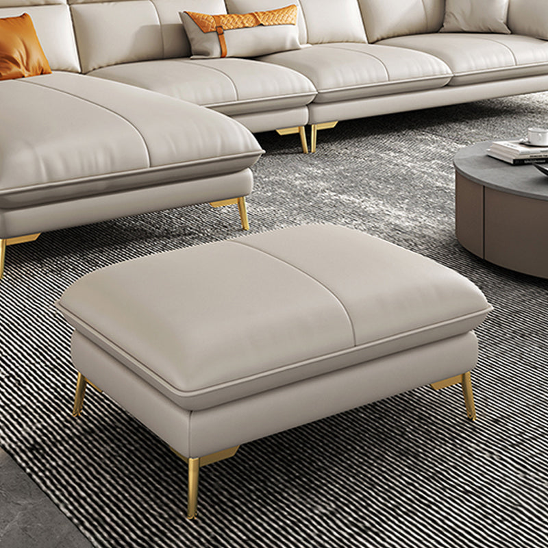 Divano sezionale in pelle autentica da 37,4 "divano ad alta crema con cuscino