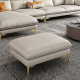 Genuine Leather Sectional Sofa 37.4" High Cream  Sofa with Cushion Back