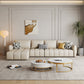 Canapé en coupe en cuir en faux cuir 32.28 "canapé crème haut avec coussins arrière