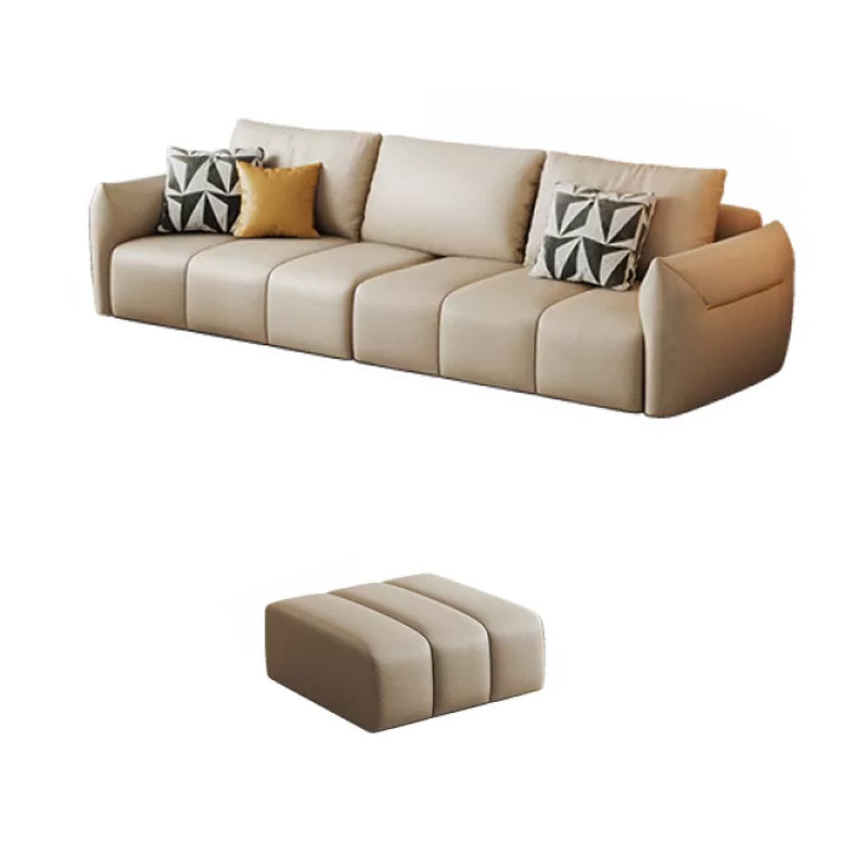 Canapé en coupe en cuir en faux cuir 32.28 "canapé crème haut avec coussins arrière