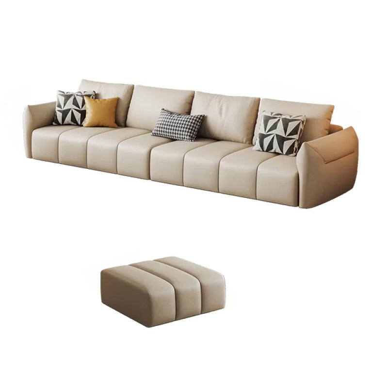 Canapé en coupe en cuir en faux cuir 32.28 "canapé crème haut avec coussins arrière