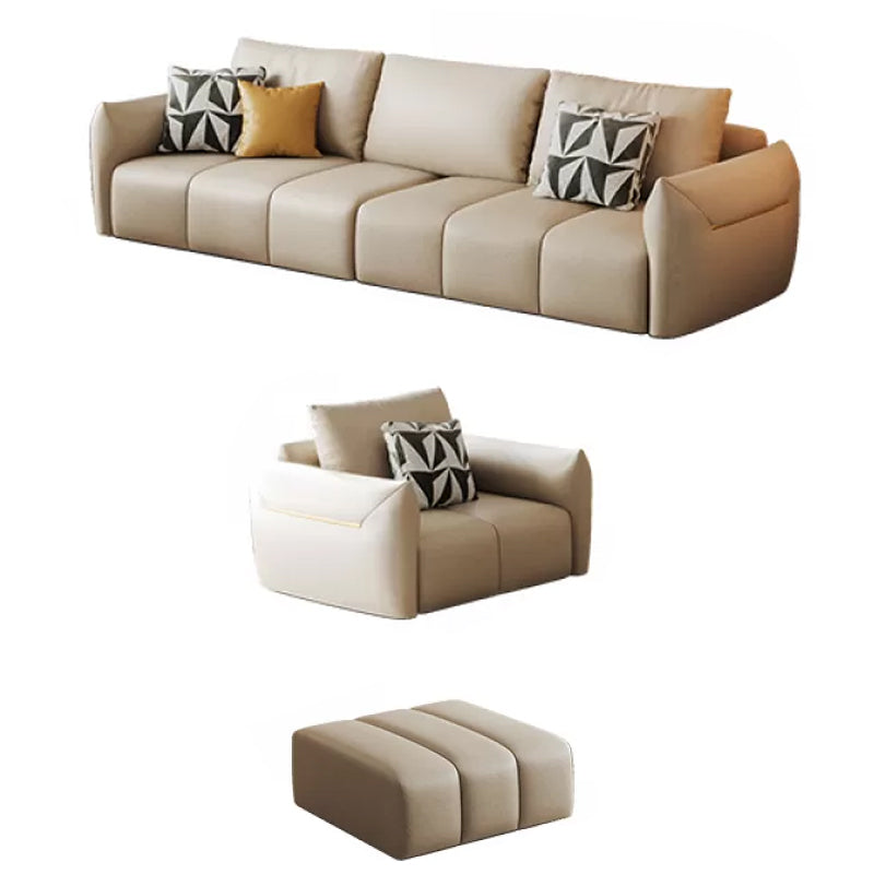 Canapé en coupe en cuir en faux cuir 32.28 "canapé crème haut avec coussins arrière