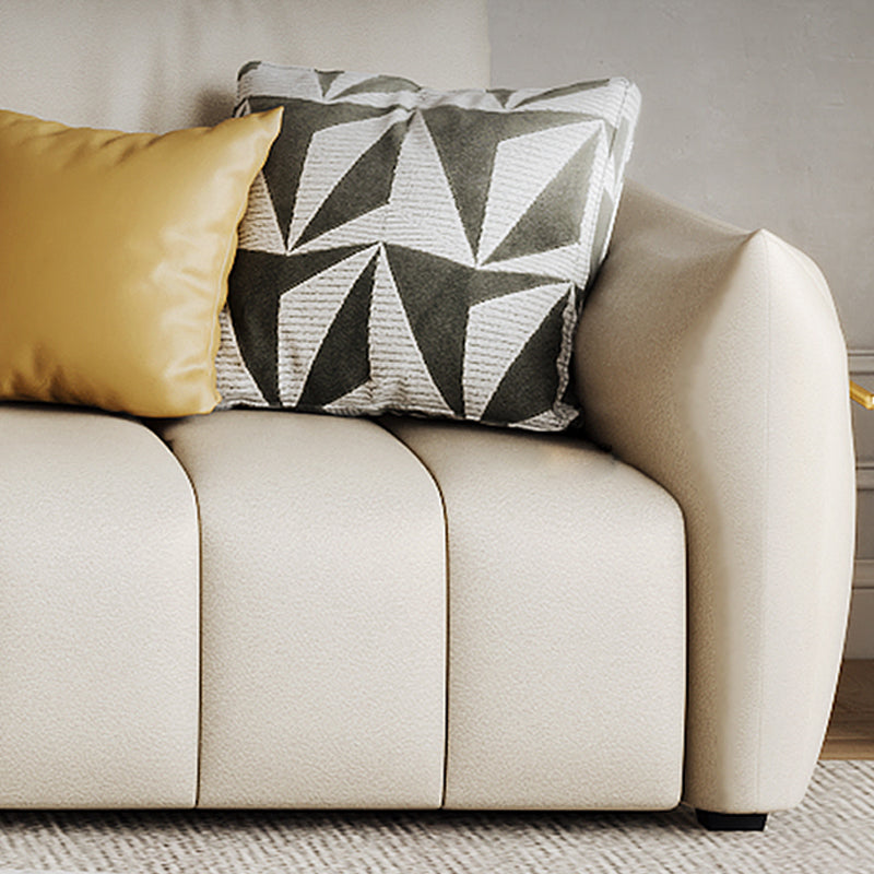 Canapé en coupe en cuir en faux cuir 32.28 "canapé crème haut avec coussins arrière