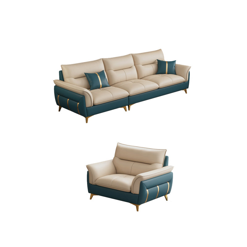 Divano sezionale in pelle autentica da 35,82 "divano ad alta crema con cuscino