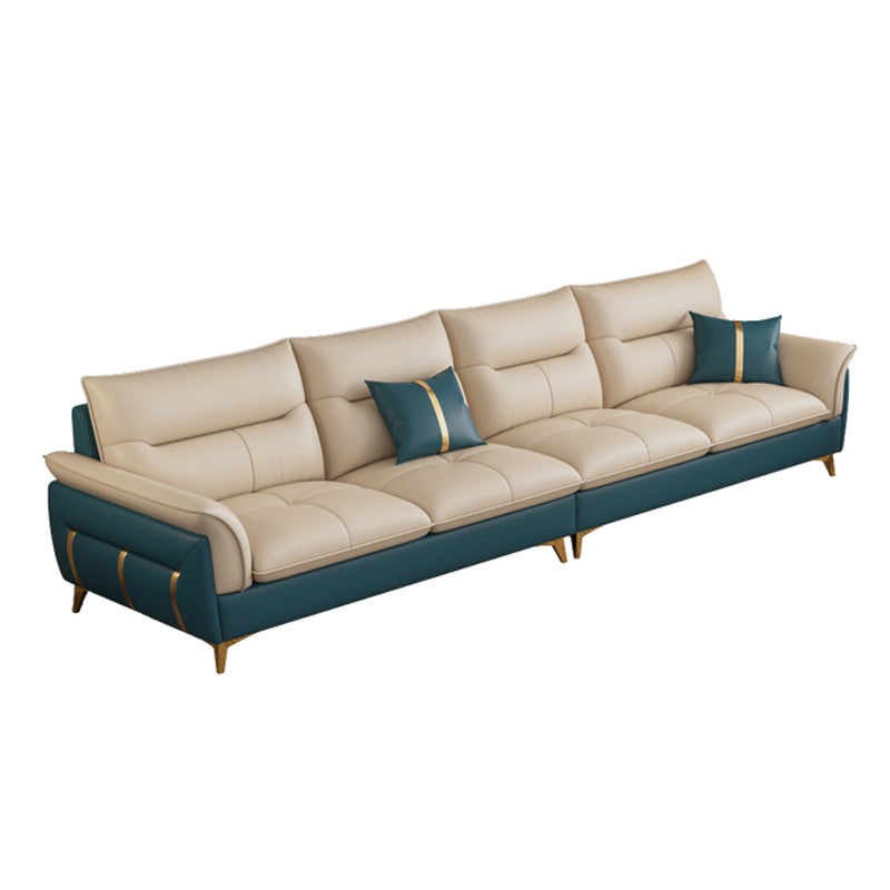 Divano sezionale in pelle autentica da 35,82 "divano ad alta crema con cuscino