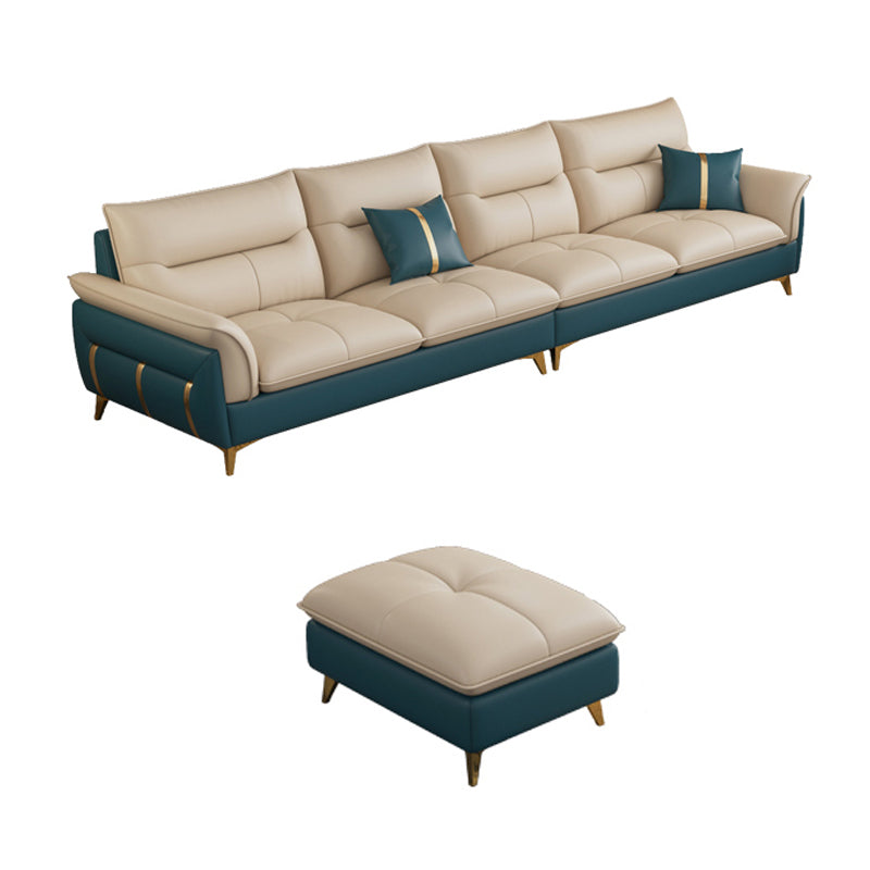 Divano sezionale in pelle autentica da 35,82 "divano ad alta crema con cuscino