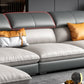 Faux Leather Sectional Sofa Light-grey Stain-Resistant Sofa for Living Room