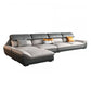 Faux Leather Sectional Sofa Light-grey Stain-Resistant Sofa for Living Room