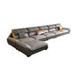 Faux Leather Sectional Sofa Light-grey Stain-Resistant Sofa for Living Room