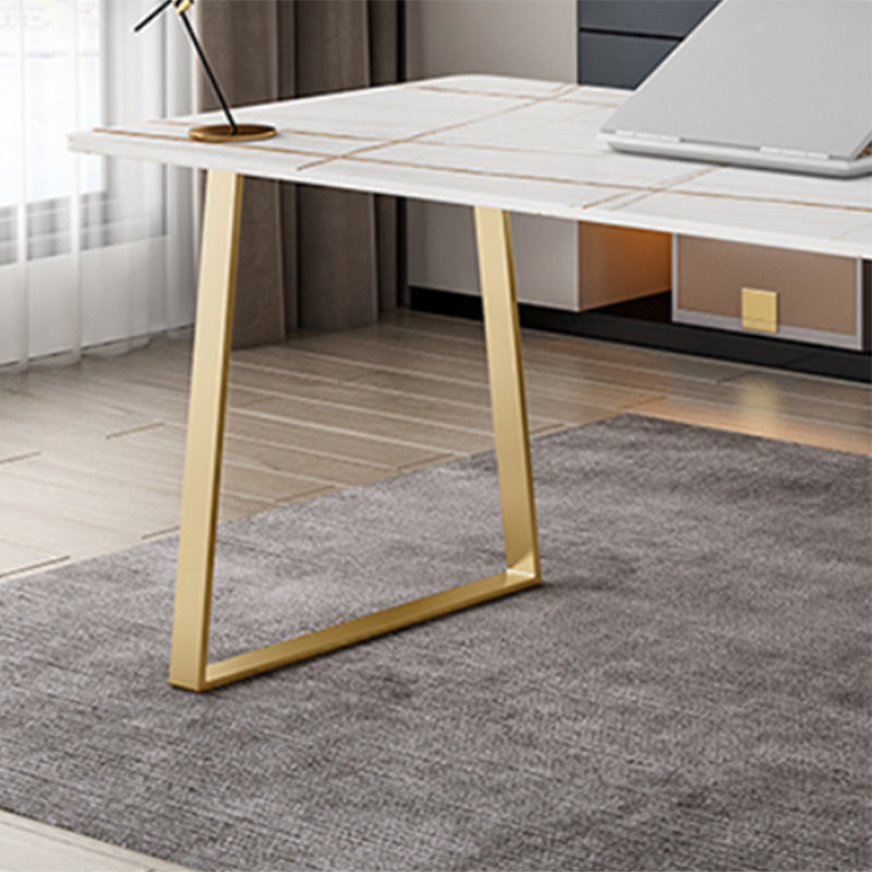 Scrivania per ufficio contemporanea curva antica scrivania per computer con gambe metalliche