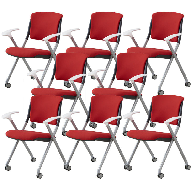 Contemporary Conference Chair Metal Frame Office Chair with Arm Red 8 Piece Set Clearhalo 'furn' 'furn_office_chair' 'Furniture' 'Office Chairs' 'Office Furniture' 'office_chair' 6801076