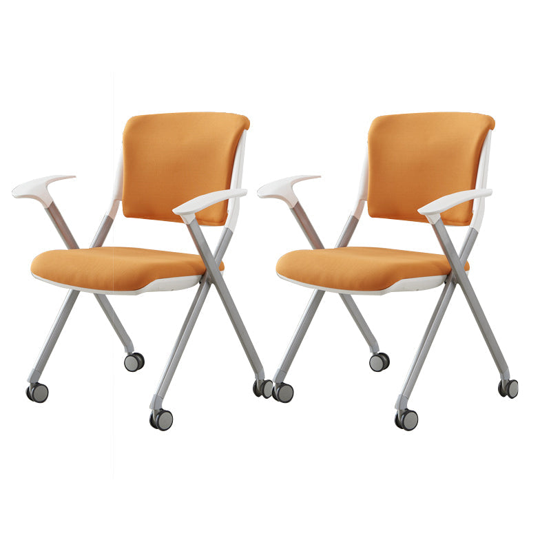 Contemporary Conference Chair Metal Frame Office Chair with Arm Orange 2 Piece Set Clearhalo 'furn' 'furn_office_chair' 'Furniture' 'Office Chairs' 'Office Furniture' 'office_chair' 6801086