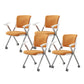 Contemporary Conference Chair Metal Frame Office Chair with Arm Orange 4 Piece Set Clearhalo 'furn' 'furn_office_chair' 'Furniture' 'Office Chairs' 'Office Furniture' 'office_chair' 6801088