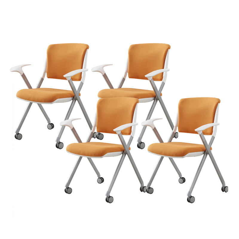 Contemporary Conference Chair Metal Frame Office Chair with Arm Orange 4 Piece Set Clearhalo 'furn' 'furn_office_chair' 'Furniture' 'Office Chairs' 'Office Furniture' 'office_chair' 6801088