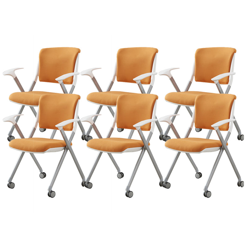 Contemporary Conference Chair Metal Frame Office Chair with Arm Orange 6 Piece Set Clearhalo 'furn' 'furn_office_chair' 'Furniture' 'Office Chairs' 'Office Furniture' 'office_chair' 6801089
