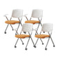 Contemporary Conference Chair Metal Frame Office Chair with Arm White Orange 4 Piece Set Clearhalo 'furn' 'furn_office_chair' 'Furniture' 'Office Chairs' 'Office Furniture' 'office_chair' 6801092