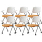 Contemporary Conference Chair Metal Frame Office Chair with Arm White Orange 6 Piece Set Clearhalo 'furn' 'furn_office_chair' 'Furniture' 'Office Chairs' 'Office Furniture' 'office_chair' 6801093