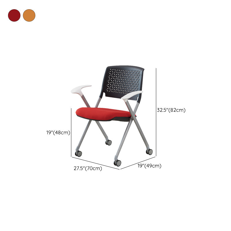 Contemporary Conference Chair Metal Frame Office Chair with Arm Clearhalo 'furn' 'furn_office_chair' 'Furniture' 'Office Chairs' 'Office Furniture' 'office_chair' 6801096