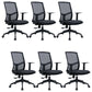 Contemporary Conference Chair Metal Adjustable Seat Height Office Chair with Arm Black 6 Piece Set Clearhalo 'furn' 'furn_office_chair' 'Furniture' 'Office Chairs' 'Office Furniture' 'office_chair' 6801120