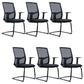 Contemporary Conference Chair Metal Adjustable Seat Height Office Chair with Arm Textured Black 6 Piece Set Clearhalo 'furn' 'furn_office_chair' 'Furniture' 'Office Chairs' 'Office Furniture' 'office_chair' 6801129