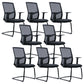 Contemporary Conference Chair Metal Adjustable Seat Height Office Chair with Arm Textured Black 8 Piece Set Clearhalo 'furn' 'furn_office_chair' 'Furniture' 'Office Chairs' 'Office Furniture' 'office_chair' 6801131
