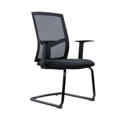 Contemporary Conference Chair Metal Adjustable Seat Height Office Chair with Arm Textured Black 1 Piece Clearhalo 'furn' 'furn_office_chair' 'Furniture' 'Office Chairs' 'Office Furniture' 'office_chair' 6801132