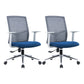 Contemporary Conference Chair Metal Adjustable Seat Height Office Chair with Arm Gray-Blue 2 Piece Set Clearhalo 'furn' 'furn_office_chair' 'Furniture' 'Office Chairs' 'Office Furniture' 'office_chair' 6801133
